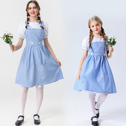 Damen Trachtenkleid mit romantischen Karomustern und schicken Knopfdetails Heidi
