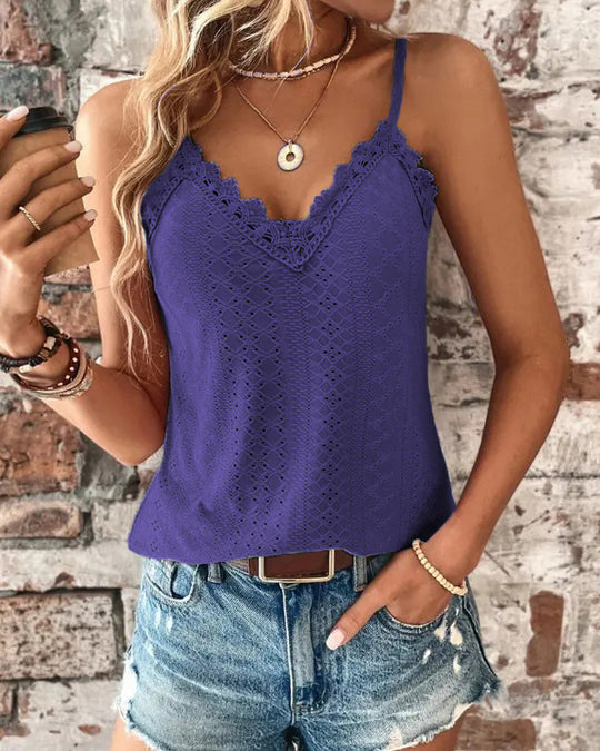 Damen Spitzenelemente Top Heidi-Mode