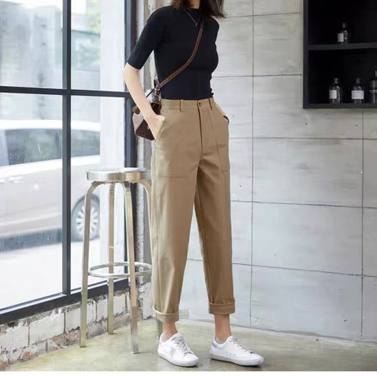Damen elegante weite Bundfaltenhose Heidi-Mode