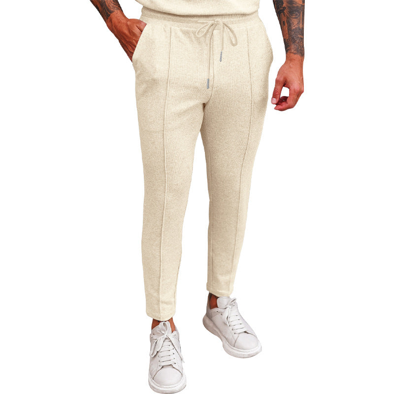 Damen bequeme Stretch-Jogginghose mit hohem Bund und Kordelzug Heidi-Mode