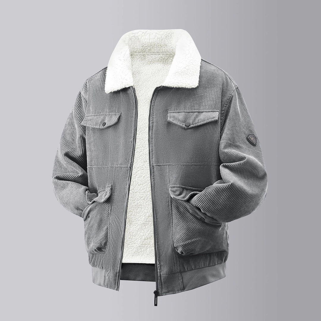 Herren kuschelige Teddy-Fleecejacke mit praktischen Brusttaschen und elastischen Bündchen Heidi-Mode