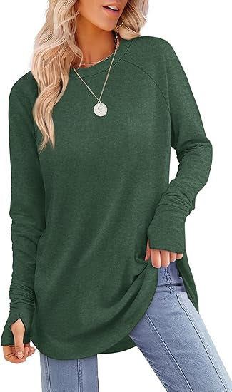Damen lässiger Langarmshirt mit modernem Schnitt Heidi-Mode
