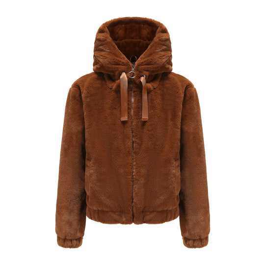 Damen Kuscheljacke mit hochabschließendem Kragen Heidi-Mode