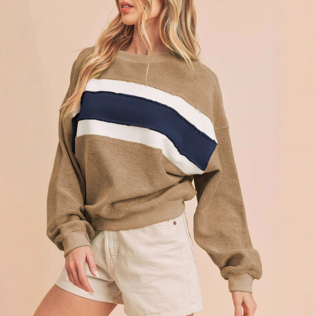 Damen Kuscheliger Oversized Pullover mit Streifen Heidi-Mode