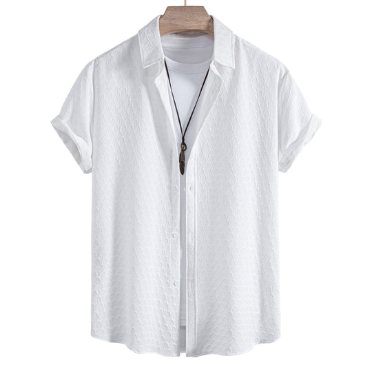 Damen Kurzarmhemden mit strukturiertem Muster und bequemen Shorts Heidi-Mode