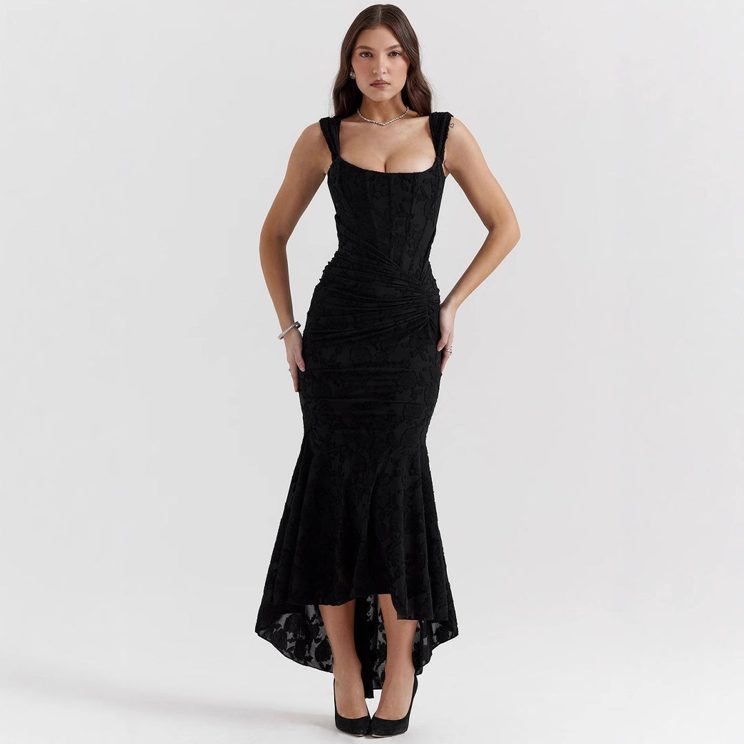 Damen Elegantes Maxikleid mit raffinierten Rüschen und schmeichelndem Schnitt Heidi-Mode