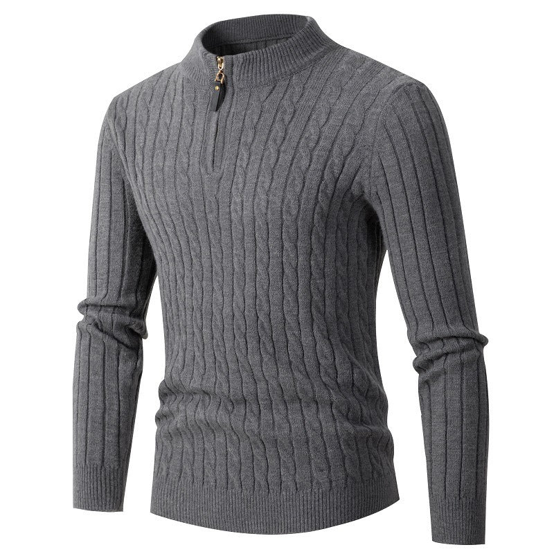 Herren eleganter Rollkragenpullover mit strukturiertem Zopfmuster Heidi-Mode