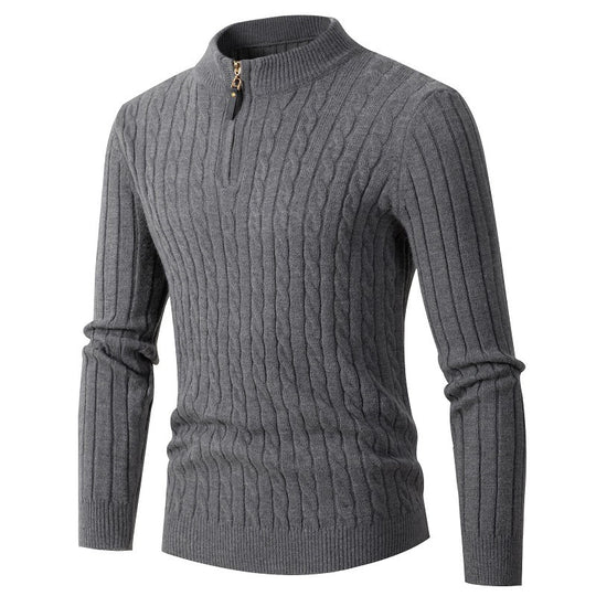 Herren eleganter Rollkragenpullover mit strukturiertem Zopfmuster Heidi-Mode