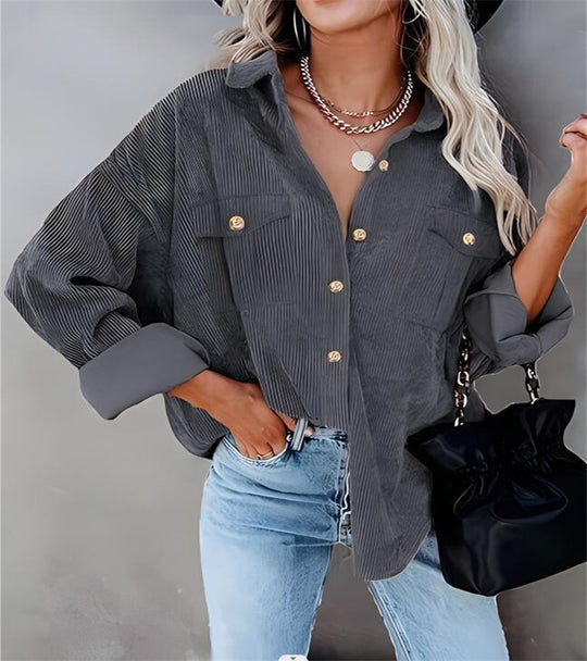 Damen Utility-Jacke mit detailreicher Knopf- und Taschenverarbeitung Heidi-Mode