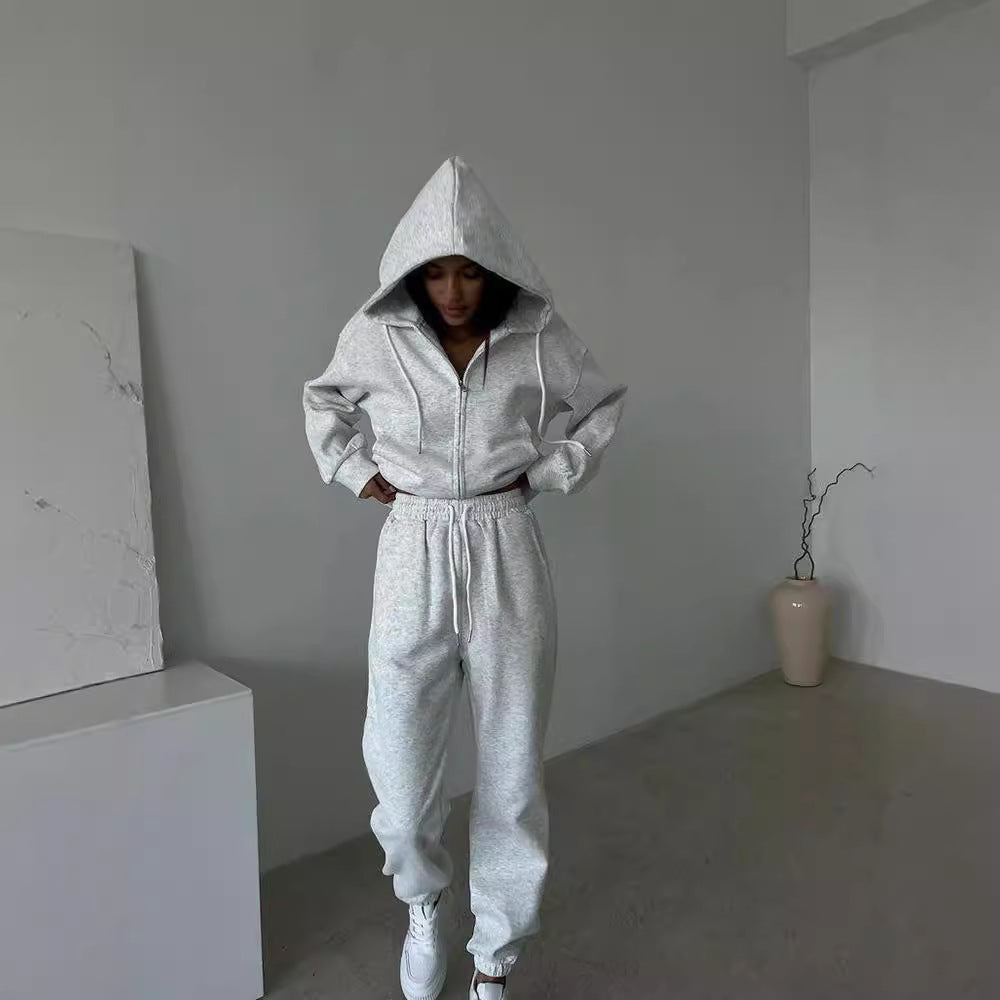 Damen sportliches Fleece-Jogginganzug-Set Heidi-Mode