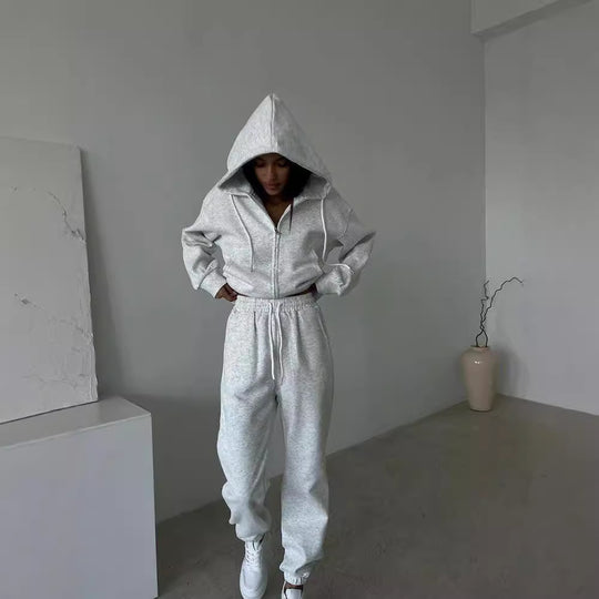 Damen sportliches Fleece-Jogginganzug-Set Heidi-Mode