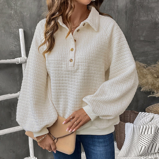 Damen Kuscheliger Waffel-Pullover Heidi-Mode