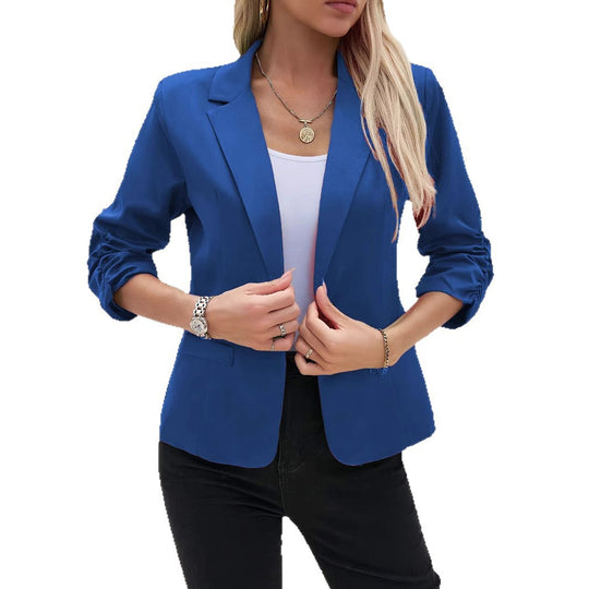 Damen modische Blazerjacke mit innovativem Schnitt und elastischen Ärmeln Heidi-Mode