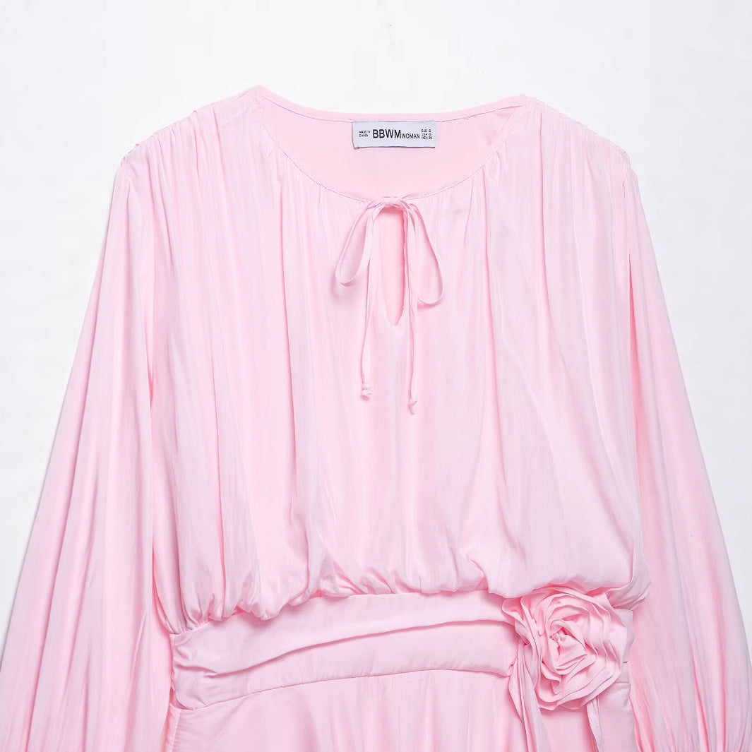 Damen elegantes Wickelkleid mit romantischem Rüschendesign Heidi-Mode