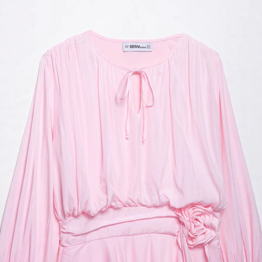 Damen elegantes Wickelkleid mit romantischem Rüschendesign Heidi-Mode