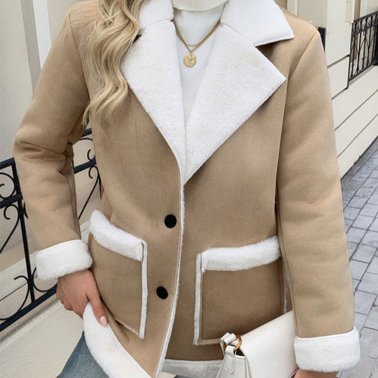 Damen Modische und gemütliche Jacke mit Teddyfutter Heidi-Mode
