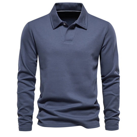 Herren Langarm Poloshirt mit intensivem Struktur-Design und klassischem Kragen Heidi-Mode
