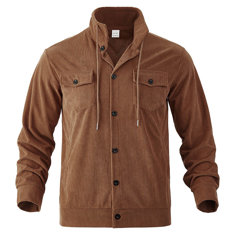 Herren Cordjacke mit verstellbarem Kordelzug und praktischen Brusttaschen Heidi-Mode