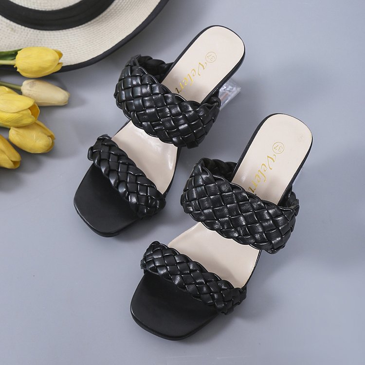 Damen Geflochtene Slide Sandalen mit hochwertigem Fußbett Heidi-Mode