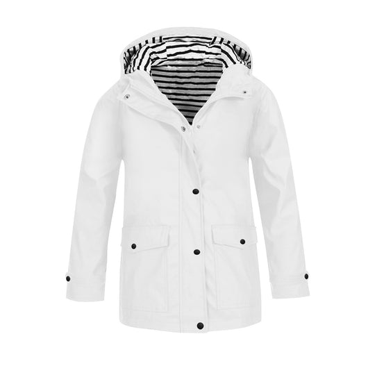 Damen wetterfeste Parkajacke mit praktischen Taschen und verstellbarem Kapuzenkragen Heidi-Mode