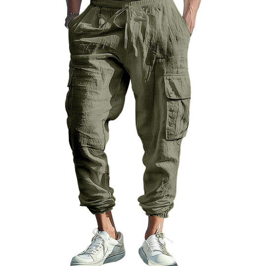 Herren Cargo-Hose mit elastischem Bund und praktischen Seitentaschen Heidi-Mode