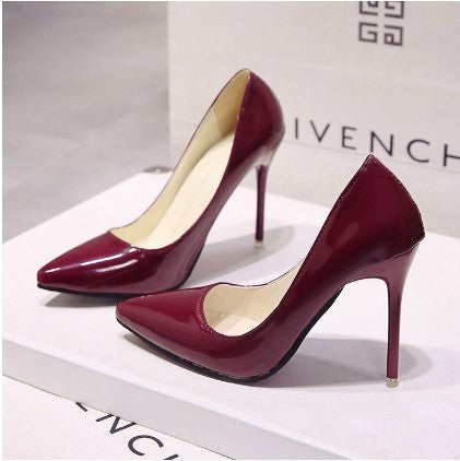 Damen Elegante Hochglanz-Pumps mit schmaler Silhouette und komfortablem Innenfutter Heidi-Mode
