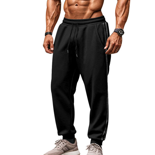 Herren Bequeme Sporthose mit kontrastierenden Seiteneinsätzen und elastischem Bund Heidi-Mode
