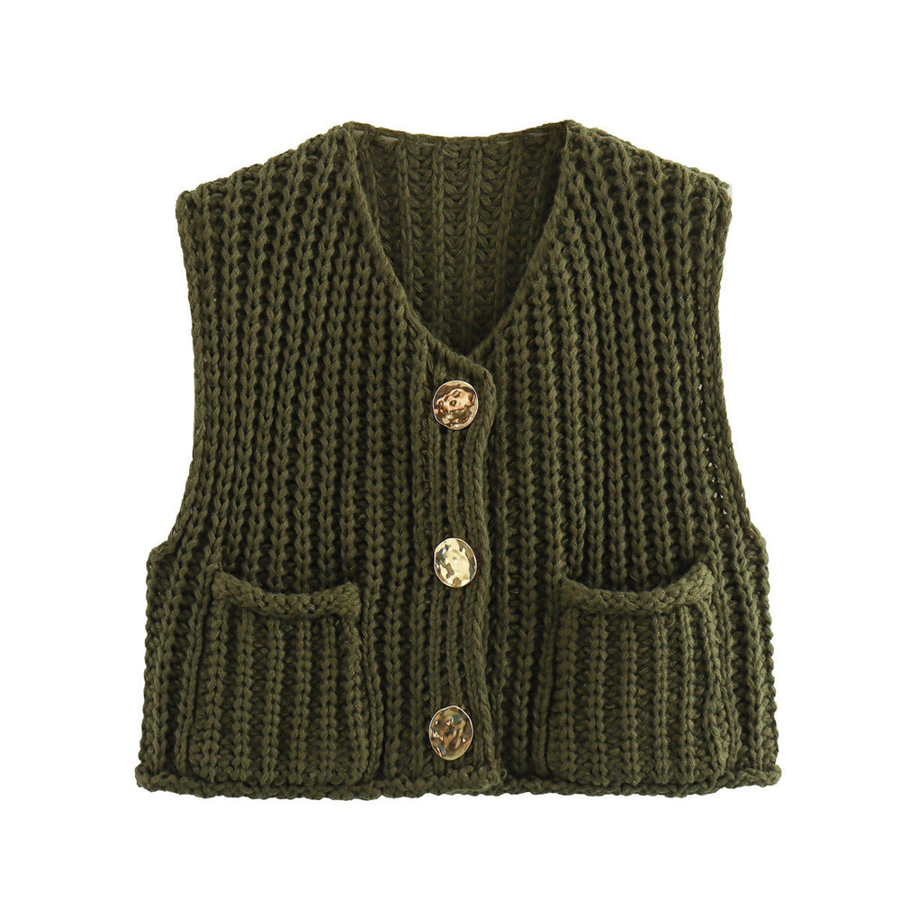 Damen Strickweste mit Taschen Heidi-Mode
