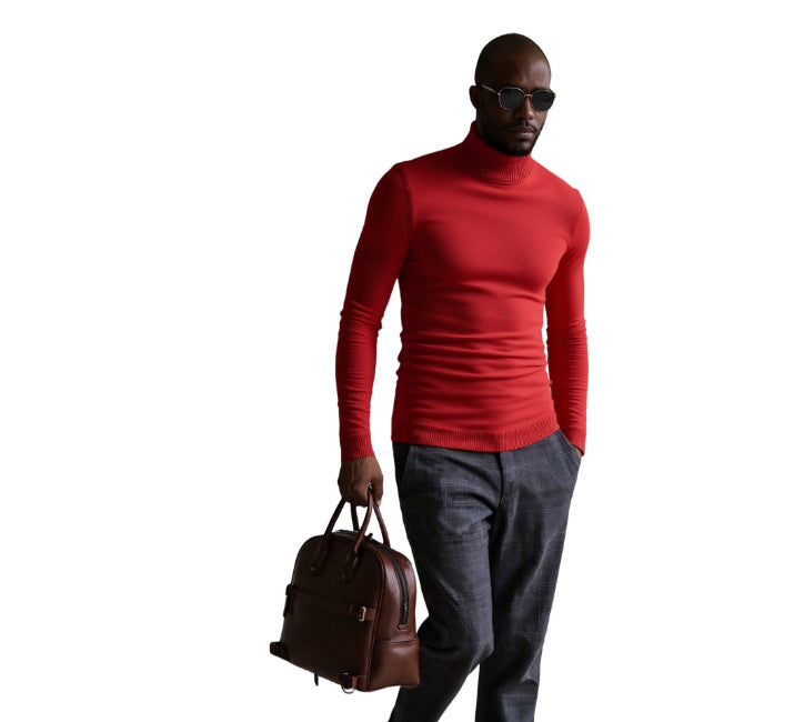 Herren rollkragen pullover mit feiner Struktur Heidi-Mode