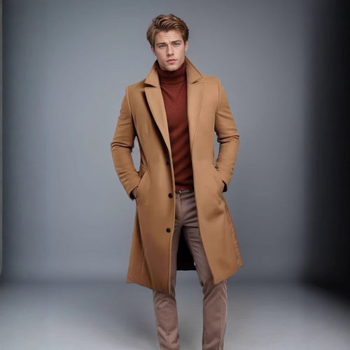 Herren eleganter Wintermantel mit schickem Revers Heidi-Mode