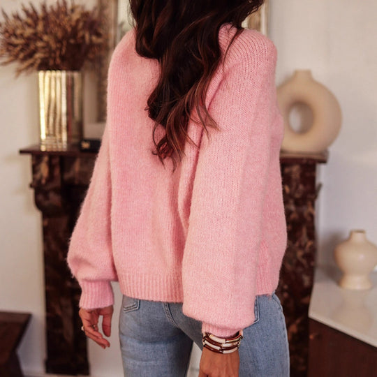 Damen elegant oversize Pullover mit Strassdetails Heidi-Mode