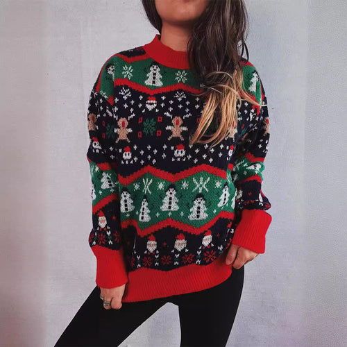 Damen Weihnachts-Pullover mit festlichem Design und strukturiertem Strick Heidi-Mode