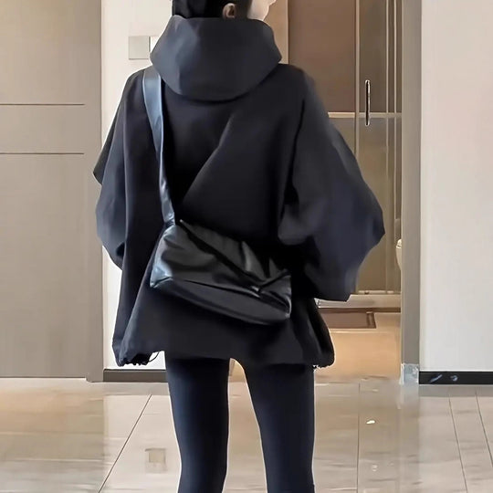 Damen Modische Windjacke mit hohem Kragen und großzügigen Taschen Heidi-Mode