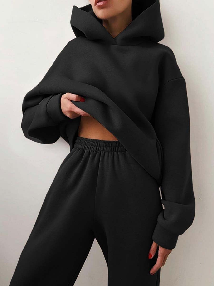 Femme Cozy Fleece Hoodie und Jogginghose Set Heidi-Mode