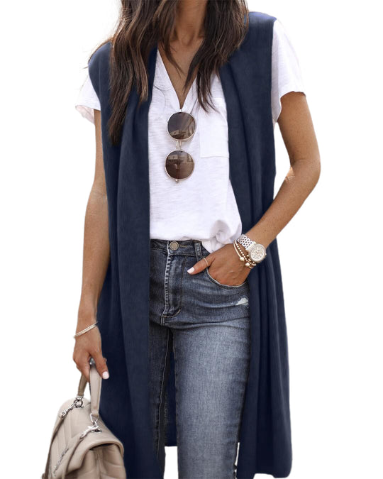 Damen Strickweste im lässigen Oversized-Design mit offenen Fronten und kurzer Ärmellänge Heidi-Mode