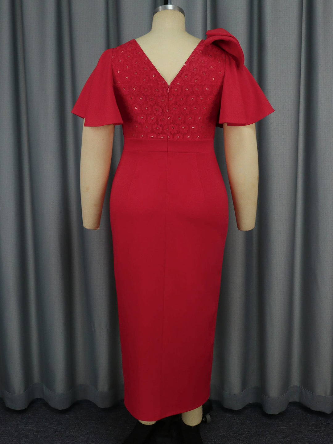 Heidi-Mode | Frauen Rüschensatz Schleifen Kleid Sexy Party Spitze Kleid
