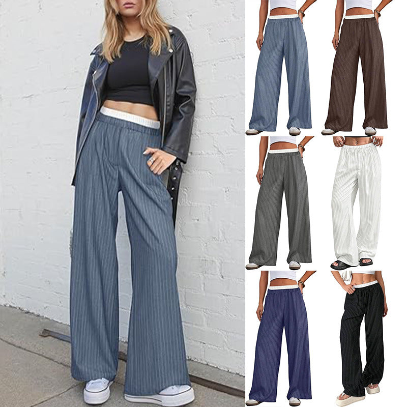 Damen weiche und elegante Streifenhose Heidi-Mode