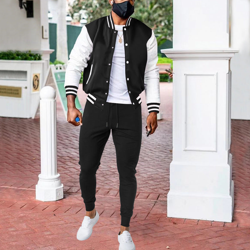 Herren sportliche Collegejacke mit praktischen Taschen und atmungsaktiver Baumwolle Heidi-Mode