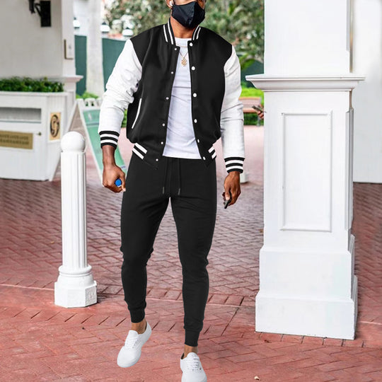 Herren sportliche Collegejacke mit praktischen Taschen und atmungsaktiver Baumwolle Heidi-Mode