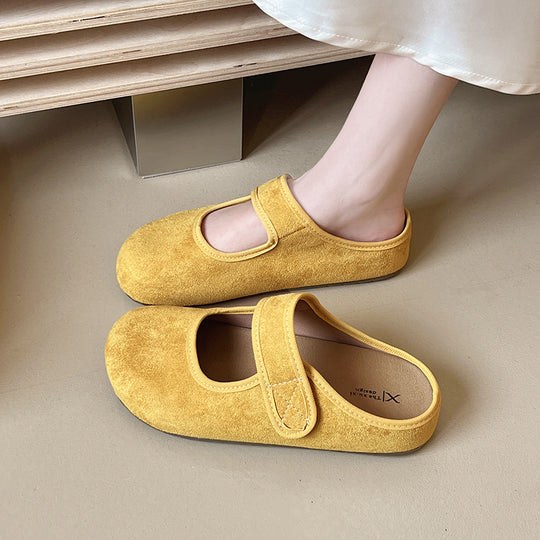 Damen bequeme Hausschuhe mit verstellbarem Riemen und weichem Innenfutter Heidi-Mode