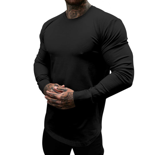 Herren Langarmshirt aus weichem, elastischem Baumwollmix mit Rundhalsausschnitt Heidi-Mode