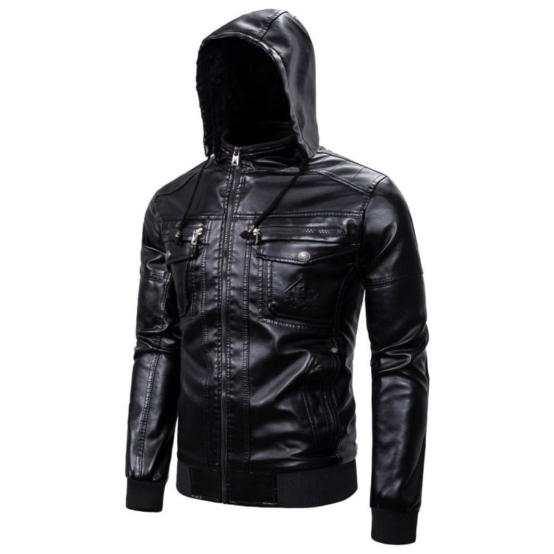Herren Lederjacke mit abnehmbarem Innenfutter und praktischen Taschen Heidi-Mode