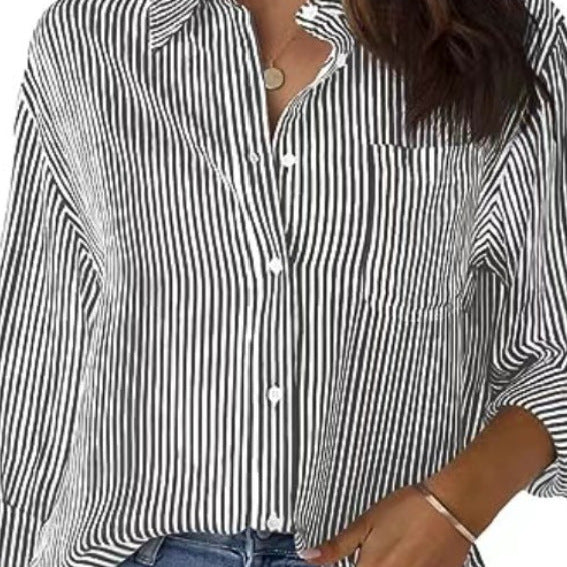 Damen Knotenhemden mit gestreiftem Design und modernem Schnitt Heidi-Mode