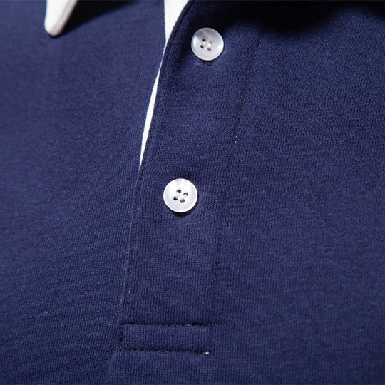 Herren Langarm Poloshirt mit elegantem Kragen und weichem Baumwollmix Heidi-Mode