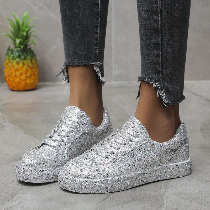 Damen Glitzernde Freizeit-Sneaker mit atmungsaktiver Sohle und rutschfestem Design Heidi-Mode
