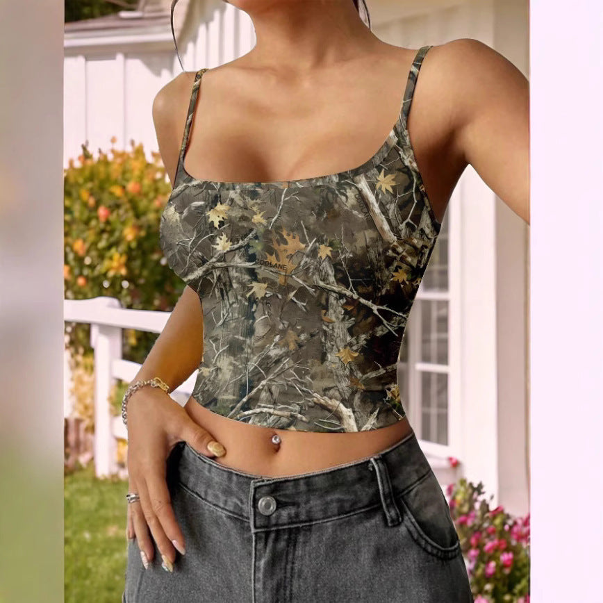 Damen ärmelloses Top im Camouflage-Design Heidi-Mode