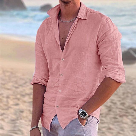 Herren Sommerliche Leinenhemd Heidi-Mode