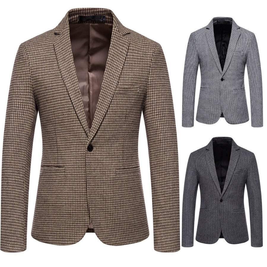 Herren eleganter Blazer mit modernem Schachbrettmuster Heidi-Mode