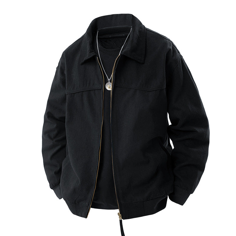 Herren leichte Utility-Jacke mit Stehkragen und praktischen Taschen Heidi-Mode