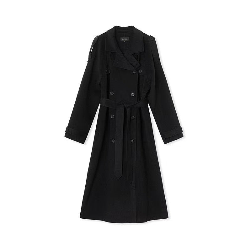 Damen eleganter und stylischer Trenchcoat mit taillierbarem Gürtel Heidi-Mode